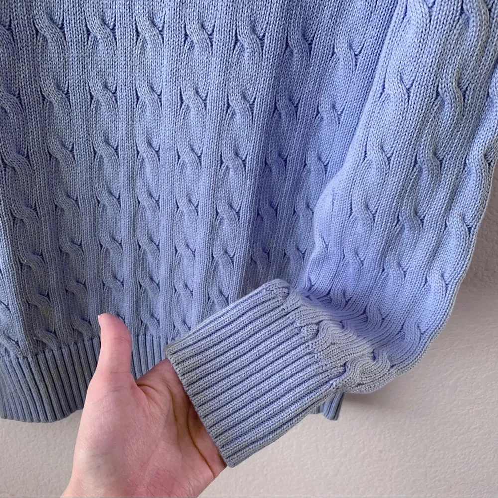 Ralph Lauren periwinkle cable knit cotton pullover sweater